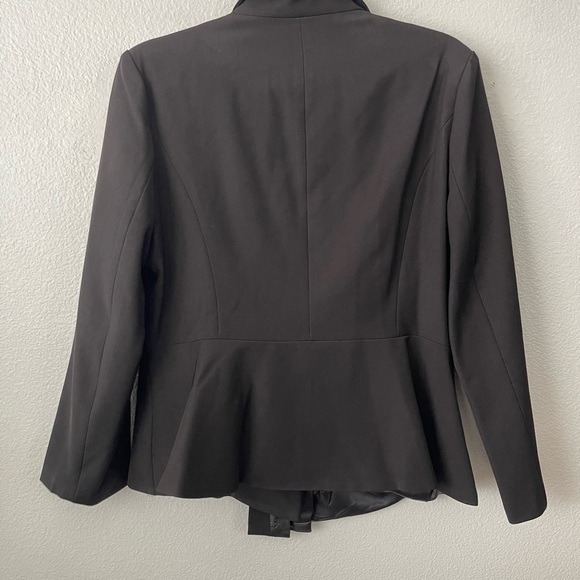 Evia Black Pleated Peplum Blazer sz 2x Dress Classy Work Coat Double Button - Picture 6 of 8